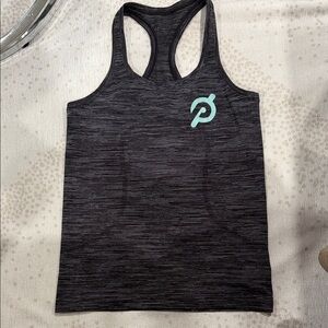 Peloton x Lululemon Charcoal Racerback Tank with Teal Logo